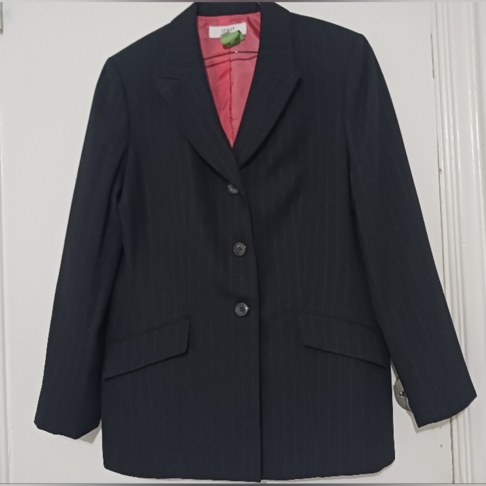 Le Suit black blazer with red pinstripe
